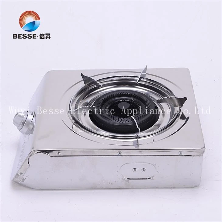 Stylish Stainless Steel Gas Stove With Silver Panel